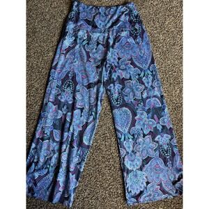 Arolina Women's Small Stretchy‎ Wide Leg Palazzo Lounge Pants High Waist I10